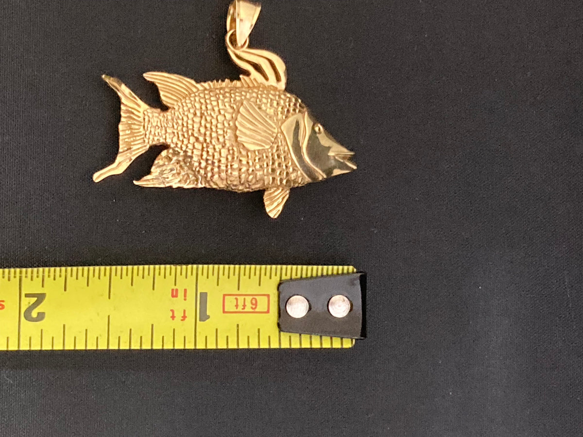 14K Gold Hogfish Pendant